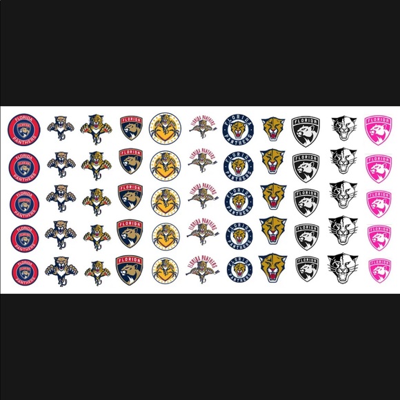 Panthers 💌BO/GO$6 🏒 Florida Panthers Nail Transfer Decals hockey - Picture 2 of 4